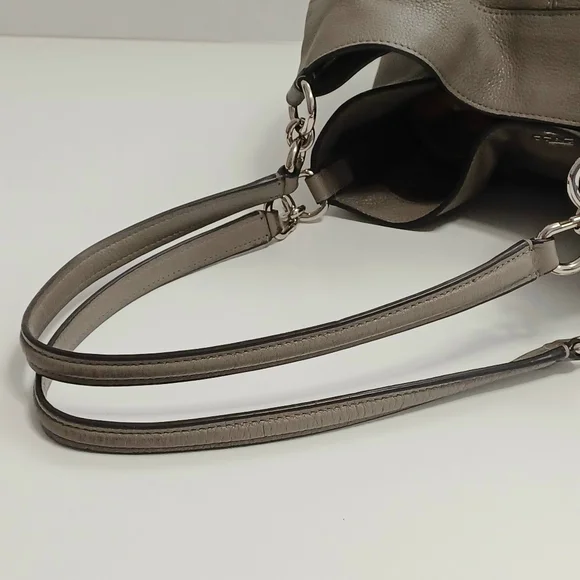 COPY - COACH Lexy Grey Pebble Leather Three Compartments Shoulder Bag #F57545 - Picture 8 of 15